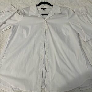 cupio white button up w/ chiffon back